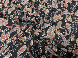 Paisley Western Floral DBP Print #762 Double Brushed Polyester Spandex Apparel Stretch Fabric 190 GSM 58"-60" Wide By The Yard
