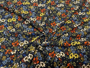 Mini Floral DBP Print #763 Double Brushed Polyester Spandex Apparel Stretch Fabric 190 GSM 58"-60" Wide By The Yard
