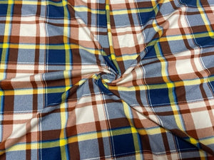Plaid DBP Print #774 Double Brushed Polyester Spandex Apparel Stretch Fabric 190 GSM 58"-60" Wide By The Yard