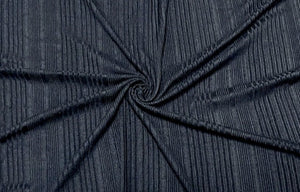 Black Stripe DBP Brushed Rib Knit #50 Double Brushed Polyester Spandex Stretch 190GSM Apparel Fabric 58"-60" Wide By The Yard