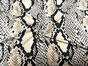 Snakeskin Animal DBP Print #770 Double Brushed Polyester Spandex Apparel Stretch Fabric 190 GSM 58"-60" Wide By The Yard