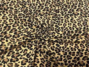 Leopard Animal Cotton Spandex Print #39 230GSM Jersey Knit Stretch Exercise Apparel Fabric Photography 58"-60" Wide By The Yard