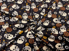 Load image into Gallery viewer, Skeleton Trippy Hippie Cotton Spandex Print #41 230GSM Jersey Knit Stretch Exercise Apparel Fabric Photography 58&quot;-60&quot; Wide By The Yard