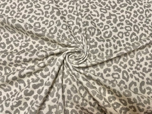 Leopard Animal Browns Cotton Spandex Print #46 230GSM Jersey Knit Stretch Exercise Apparel Fabric Photography 58"-60" Wide By The Yard