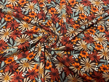Load image into Gallery viewer, Brittany Frost Designs Fall Floral Cotton Spandex Print #79 230GSM Jersey Knit Stretch Exercise Apparel Fabric 58&quot;-60&quot; Wide By The Yard