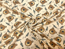 Load image into Gallery viewer, Brittany Frost Designs Bear Cotton Spandex Print #99 230GSM Jersey Knit Stretch Exercise Apparel Fabric 58&quot;-60&quot; Wide By The Yard