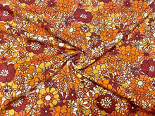 Load image into Gallery viewer, Retro Fall Floral Cotton Spandex Print #49 230GSM Jersey Knit Stretch Exercise Apparel Fabric Photography 58&quot;-60&quot; Wide By The Yard