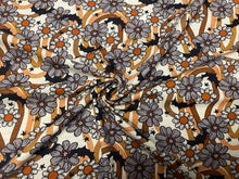 Load image into Gallery viewer, Brittany Frost Designs Retro Floral Bat Cotton Spandex Print #78 230GSM Jersey Knit Stretch Exercise Apparel Fabric 58&quot;-60&quot; Wide By The Yard