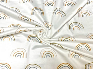 Boho Rainbow DBP Print #812 Double Brushed Polyester Spandex Apparel Stretch Fabric 190 GSM 58"-60" Wide By The Yard