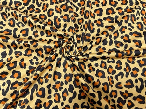 Leopard Spot Animal DBP Print #870 Double Brushed Polyester Spandex Apparel Stretch Fabric 190 GSM 58"-60" Wide By The Yard