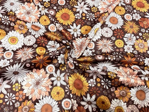 Fall Floral DBP Print #877 Double Brushed Polyester Spandex Apparel Stretch Fabric 190 GSM 58"-60" Wide By The Yard