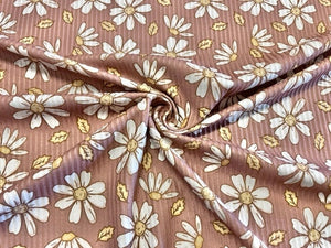 Brittany Frost Designs Daisy DBP 4x2 Rib Knit Print #192 Double Brushed Poly Spandex Stretch 190GSM Apparel Fabric 58"-60" Wide By The Yard