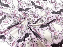 Load image into Gallery viewer, Brittany Frost Designs Ghosts DBP 4x2 Rib Knit Print #214 Double Brushed Poly Spandex Stretch 190GSM Apparel Fabric 58"-60" Wide By The Yard