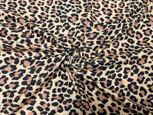 Load image into Gallery viewer, Leopard Spot Animal Browns DBP 4x2 Rib Knit Print #215 Double Brushed Poly Spandex Stretch 190GSM Apparel Fabric 58&quot;-60&quot; Wide By The Yard