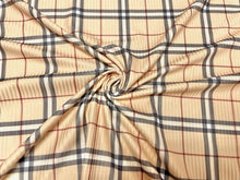 Load image into Gallery viewer, Designer Fall Plaid DBP 4x2 Rib Knit Print #226 Double Brushed Poly Spandex Stretch 190GSM Apparel Fabric 58&quot;-60&quot; Wide By The Yard