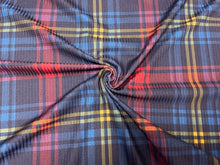 Load image into Gallery viewer, Plaid Multi-Color DBP 4x2 Rib Knit Print #228 Double Brushed Poly Spandex Stretch 190GSM Apparel Fabric 58&quot;-60&quot; Wide By The Yard