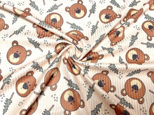 Load image into Gallery viewer, Brittany Frost Designs Bear Tree DBP 4x2 Rib Knit Print #234 Brushed Poly Spandex Stretch 190GSM Apparel Fabric 58&quot;-60&quot; Wide By The Yard