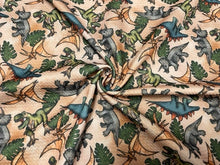 Load image into Gallery viewer, Brittany Frost Designs Dinosaurs Bullet Print #711 Ribbed Scuba Double Knit 2-Way Stretch Poly Spandex Apparel Craft Fabric 58&quot;-60&quot; Wide BTY