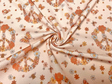 Load image into Gallery viewer, Peace Butterflies Floral Bullet Print #717 Ribbed Scuba Techno Double Knit 2-Way Stretch Poly Spandex Apparel Craft Fabric 58&quot;-60&quot; Wide BTY