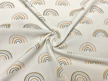 Load image into Gallery viewer, Boho Rainbow Bullet Print #791 Ribbed Scuba Techno Double Knit 2-Way Stretch Poly Spandex Apparel Craft Fabric 58&quot;-60&quot; Wide BTY