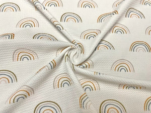 Boho Rainbow Bullet Print #791 Ribbed Scuba Techno Double Knit 2-Way Stretch Poly Spandex Apparel Craft Fabric 58"-60" Wide BTY