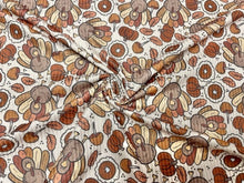 Load image into Gallery viewer, Brittany Frost Designs Turkey DBP 4x2 Rib Knit Print #241 Double BrushPoly Spandex Stretch 190GSM Apparel Fabric 58"-60" Wide By The Yard