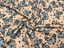 Load image into Gallery viewer, Brittany Frost Designs Butterfly DBP 4x2 Rib Knit Print #242 Double BrushPoly Spandex Stretch 190GSM Apparel Fabric 58"-60" Wide By The Yard