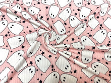 Load image into Gallery viewer, Brittany Frost Designs Ghosts DBP 4x2 Rib Knit Print #243 Double BrushPoly Spandex Stretch 190GSM Apparel Fabric 58"-60" Wide By The Yard