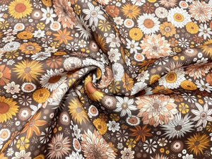 Spooky Fall Floral Super Scuba Techno Print #70 Double Knit Stretch Fabric Poly Spandex Apparel Craft Fabric 58"-60" Wide By The Yard