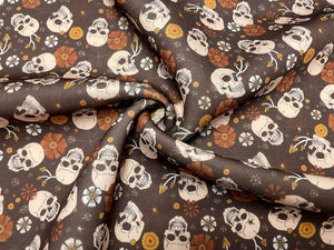 Spooky Halloween Skull Super Scuba Techno Print #95 Double Knit Stretch Fabric Poly Spandex Apparel Craft Fabric 58"-60" Wide By The Yard
