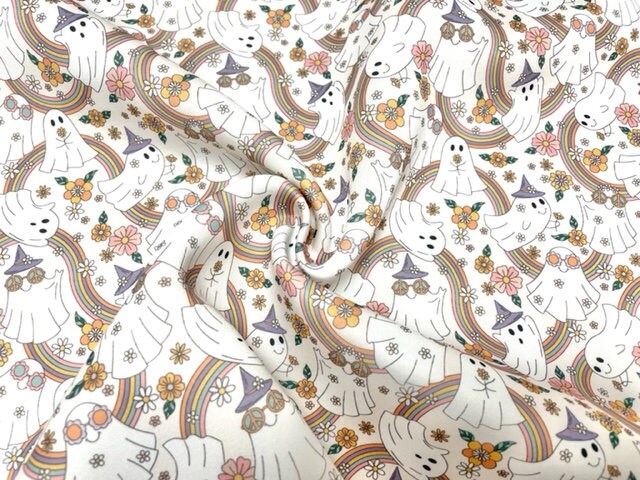 Sunglasses Rainbow Ghost Super Scuba Techno Print #102 Double Knit Stretch Fabric Poly Spandex Apparel Craft Fabric 58"-60" Wide By The Yard