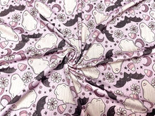 Load image into Gallery viewer, 8x3 Rib Brittany Frost Designs Ghost Bat DBP Knit Print #277 Brushed Poly Spandex Stretch 190GSM Apparel Fabric 58&quot;-60&quot; Wide By The Yard