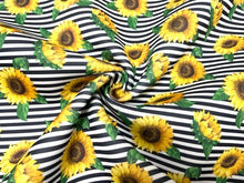 Load image into Gallery viewer, Sunflower Stripe Super Scuba Techno Print #115 Double Knit Stretch Fabric Poly Spandex Apparel Craft Fabric 58&quot;-60&quot; Wide By The Yard