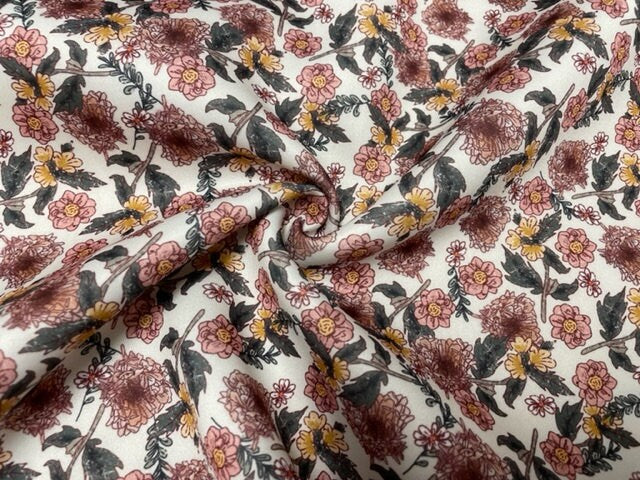 Brittany Frost Designs Floral Super Scuba Print #121 Double Knit Stretch Fabric Poly Spandex Apparel Craft Fabric 58"-60" Wide By The Yard