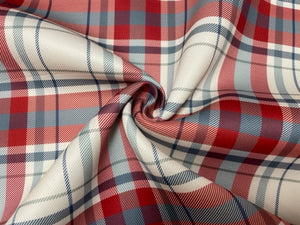 Fall Plaid Super Scuba Techno Print #124 Double Knit Stretch Fabric Poly Spandex Apparel Craft Fabric 58"-60" Wide By The Yard