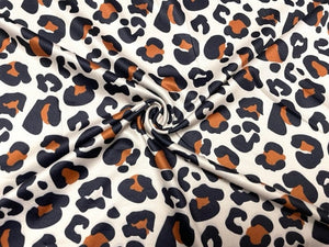 Animal Leopard DBP Print #827 Double Brushed Polyester Spandex Apparel Stretch Fabric 190 GSM 58"-60" Wide By The Yard