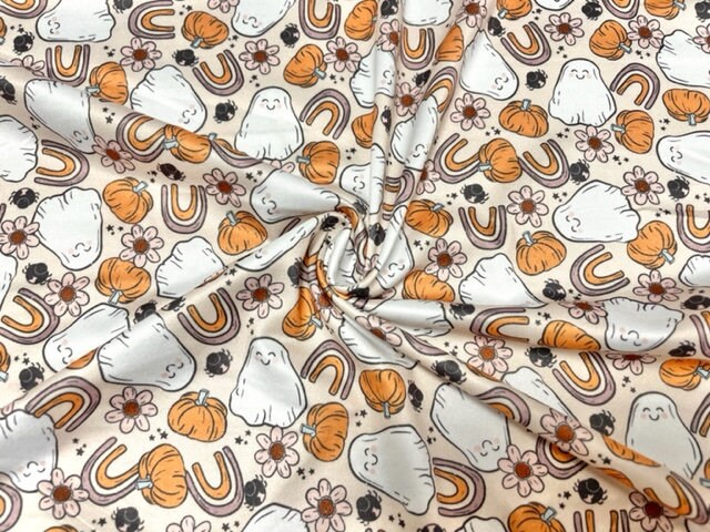 Brittany Frost Designs Ghost Rainbow DBP Print #857 Double Brushed Polyester Spandex Apparel Stretch Fabric 190 GSM 58"-60" Wide By The Yard