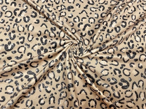 Brittany Frost Designs Leopard Spot DBP Print #861 Double Brushed Polyester Spandex Apparel Stretch Fabric 190 GSM 58"-60" Wide By The Yard