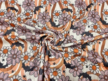 Load image into Gallery viewer, 8x3 Rib Brittany Frost Designs Boho Bats DBP Knit Print #339 Brushed Poly Spandex Stretch 190GSM Apparel Fabric 58&quot;-60&quot; Wide By The Yard