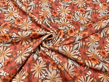 Load image into Gallery viewer, 8x3 Rib Brittany Frost Designs Fall Floral DBP Knit Print #356 Brushed Poly Spandex Stretch 190GSM Apparel Fabric 58&quot;-60&quot; Wide By The Yard