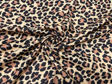 Load image into Gallery viewer, 8x3 Rib Leopard Spot Animal DBP Knit Print #358 Double Brushed Poly Spandex Stretch 190GSM Apparel Fabric 58&quot;-60&quot; Wide By The Yard