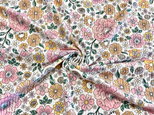 Load image into Gallery viewer, Spooky Floral Eyeball DBP 4x2 Rib Knit Print #204 Double Brushed Poly Spandex Stretch 190GSM Apparel Fabric 58&quot;-60&quot; Wide By The Yard