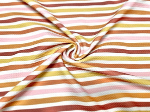 Fall Stripes Bullet Print #737 Ribbed Scuba Techno Double Knit 2-Way Stretch Poly Spandex Apparel Craft Fabric 58"-60" Wide BTY