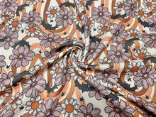 Load image into Gallery viewer, Brittany Frost Designs Groovy Bats Bullet Print #768 Ribbed Scuba Double Knit Stretch Poly Spandex Apparel Craft Fabric 58&quot;-60&quot; Wide BTY