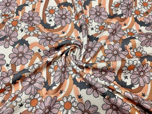Brittany Frost Designs Groovy Bats Bullet Print #768 Ribbed Scuba Double Knit Stretch Poly Spandex Apparel Craft Fabric 58"-60" Wide BTY