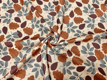 Load image into Gallery viewer, Brittany Frost Designs Fall Leaves Bullet Print #773 Ribbed Scuba Double Knit Stretch Poly Spandex Apparel Craft Fabric 58"-60" Wide BTY
