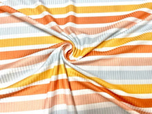Load image into Gallery viewer, Fall Stripe DBP 4x2 Rib Knit Print #245 Double Brushed Poly Spandex Stretch 190GSM Apparel Fabric 58&quot;-60&quot; Wide By The Yard