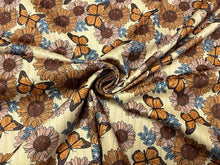 Load image into Gallery viewer, 8x3 Rib Brittany Frost Designs Butterflies DBP Knit Print #373 Brushed Poly Spandex Stretch 190GSM Apparel Fabric 58"-60" Wide By The Yard