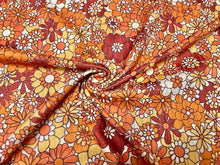 Load image into Gallery viewer, 8x3 Retro Fall Floral DBP Knit Print #402 Double Brushed Poly Spandex Stretch 190GSM Apparel Fabric 58&quot;-60&quot; Wide By The Yard