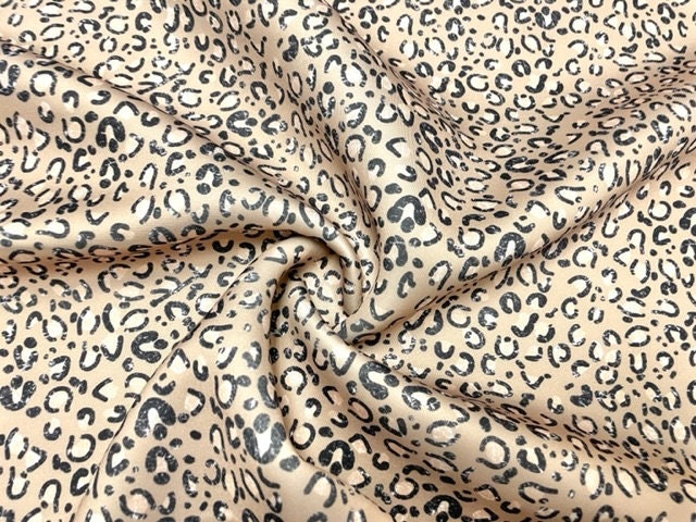 Brittany Frost Designs Leopard Spot Super Scuba Techno Print #154 Double Knit Stretch Fabric Poly Spandex Fabric 58"-60" Wide By The Yard